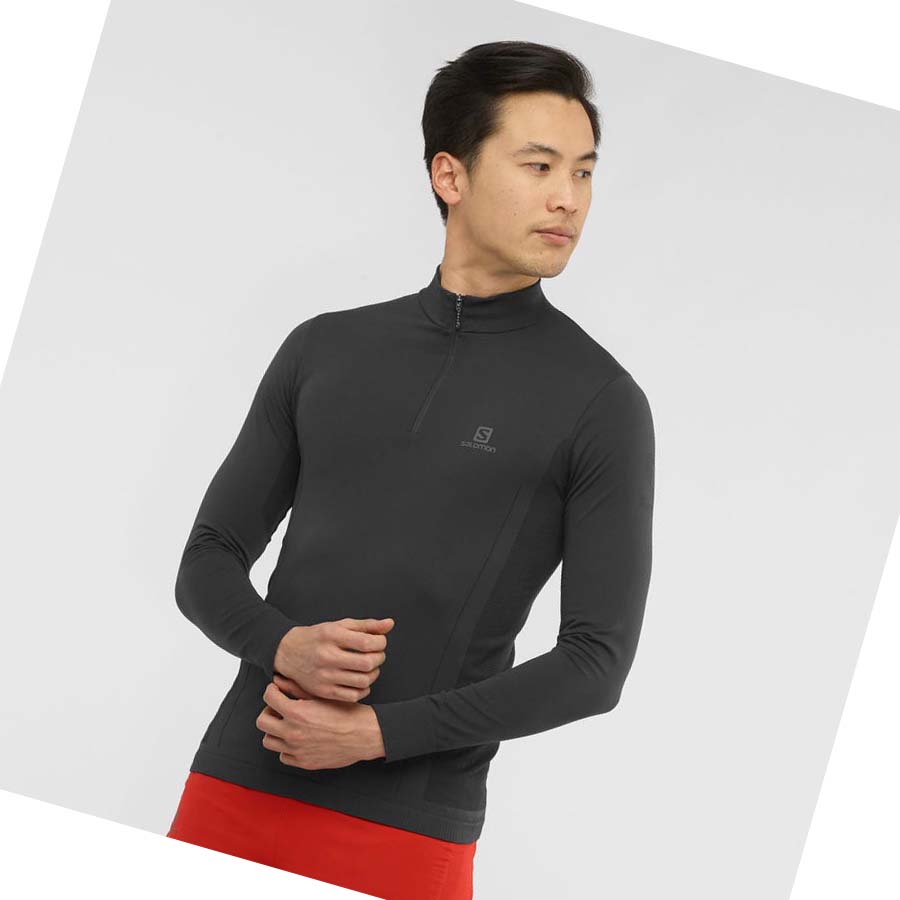 Sudadera Con Capucha Salomon ESSENTIAL SEAMLESS Hombre Negros | MX 3218LIS